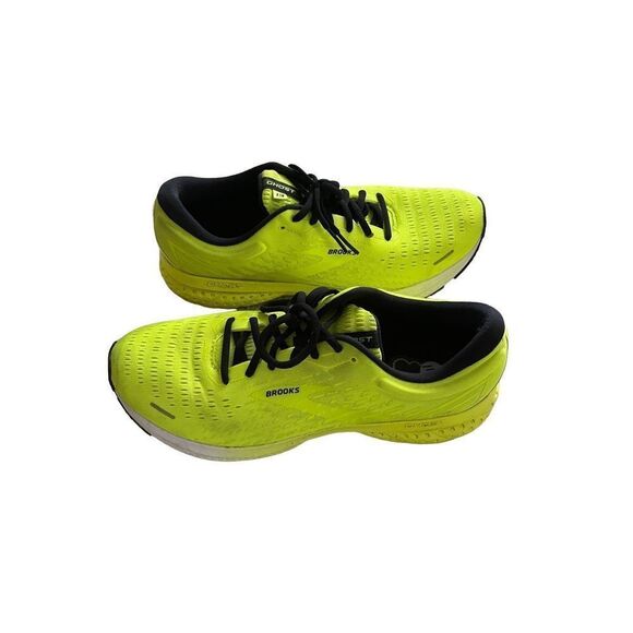 Brooks Ghost Mens Neon Green Lace Up Road Sneakers Athletic Running Shoes 11.5 - Picture 4 of 12